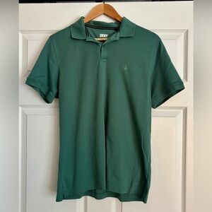 EUC DKNY Men's Sea Green No Curl Collar Soft Polo Shirt